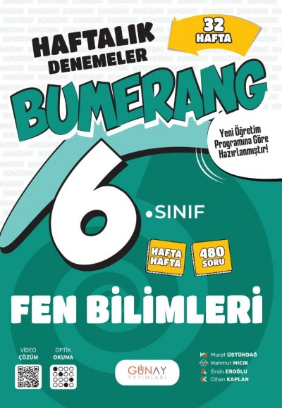 Günay Yayınları 6. Sınıf Fen Bilimleri Bumerang 32 Haftalık Denemeler