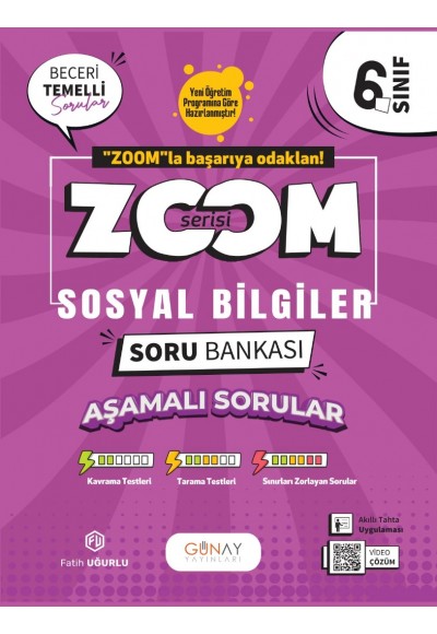 Günay Yayınları 6. Sınıf Sosyal Bilgiler Zoom Serisi Soru Bankası