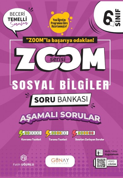 Günay Yayınları 6. Sınıf Sosyal Bilgiler Zoom Serisi Soru Bankası