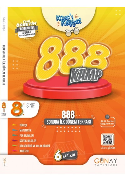 Günay Yayınları 8. Sınıf 888 Soruda İlk Dönem Kamp Kitabı