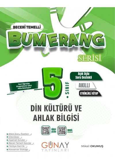 Günay Yayınları 5. Sınıf Din Kültürü ve Ahlak Bilgisi Etkinlikli Defter Bumerang