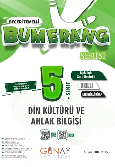 Günay Yayınları 5. Sınıf Din Kültürü ve Ahlak Bilgisi Etkinlikli Defter Bumerang