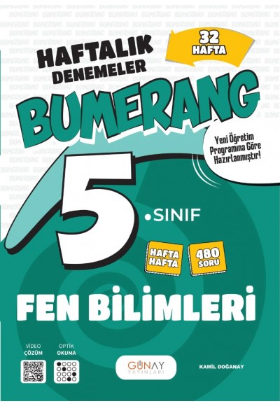 Günay Yayınları 5. Sınıf Fen Bilimleri Bumerang 32 Haftalık Denemeleri