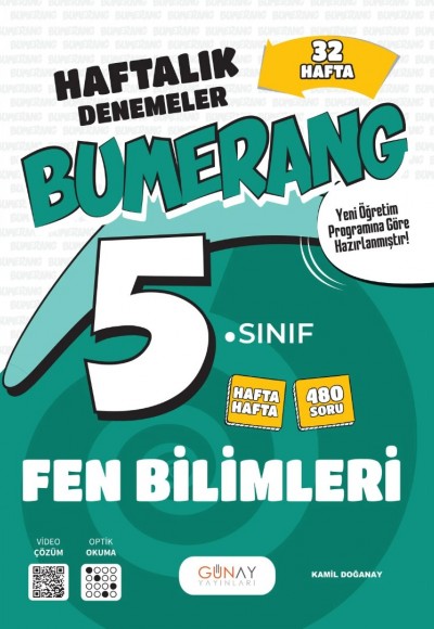 Günay Yayınları 5. Sınıf Fen Bilimleri Bumerang 32 Haftalık Denemeleri