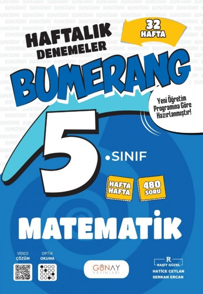 Günay Yayınları 5. Sınıf Matematik Bumerang Konu Konu Haftalık Denemeler