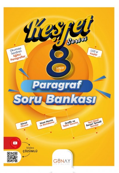 Günay Yayınları 8.Sınıf Keşfet Paragraf Soru Bankası
