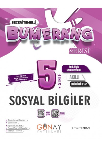 Günay Yayınları 5. Sınıf Sosyal Bilgiler Etkinlikli Defter Bumerang
