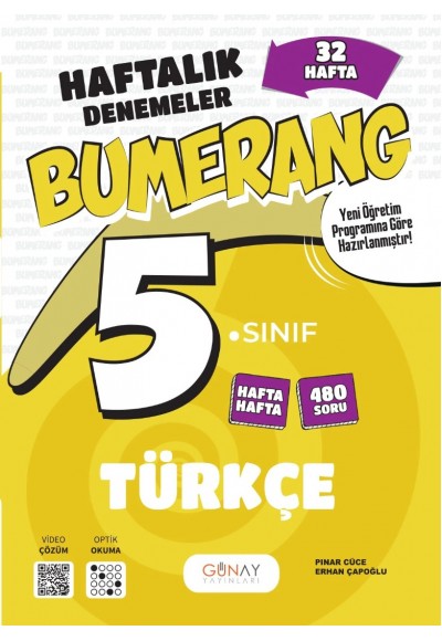 Günay Yayınları 5. Sınıf Türkçe Bumerang Konu Konu Haftalık Denemeler